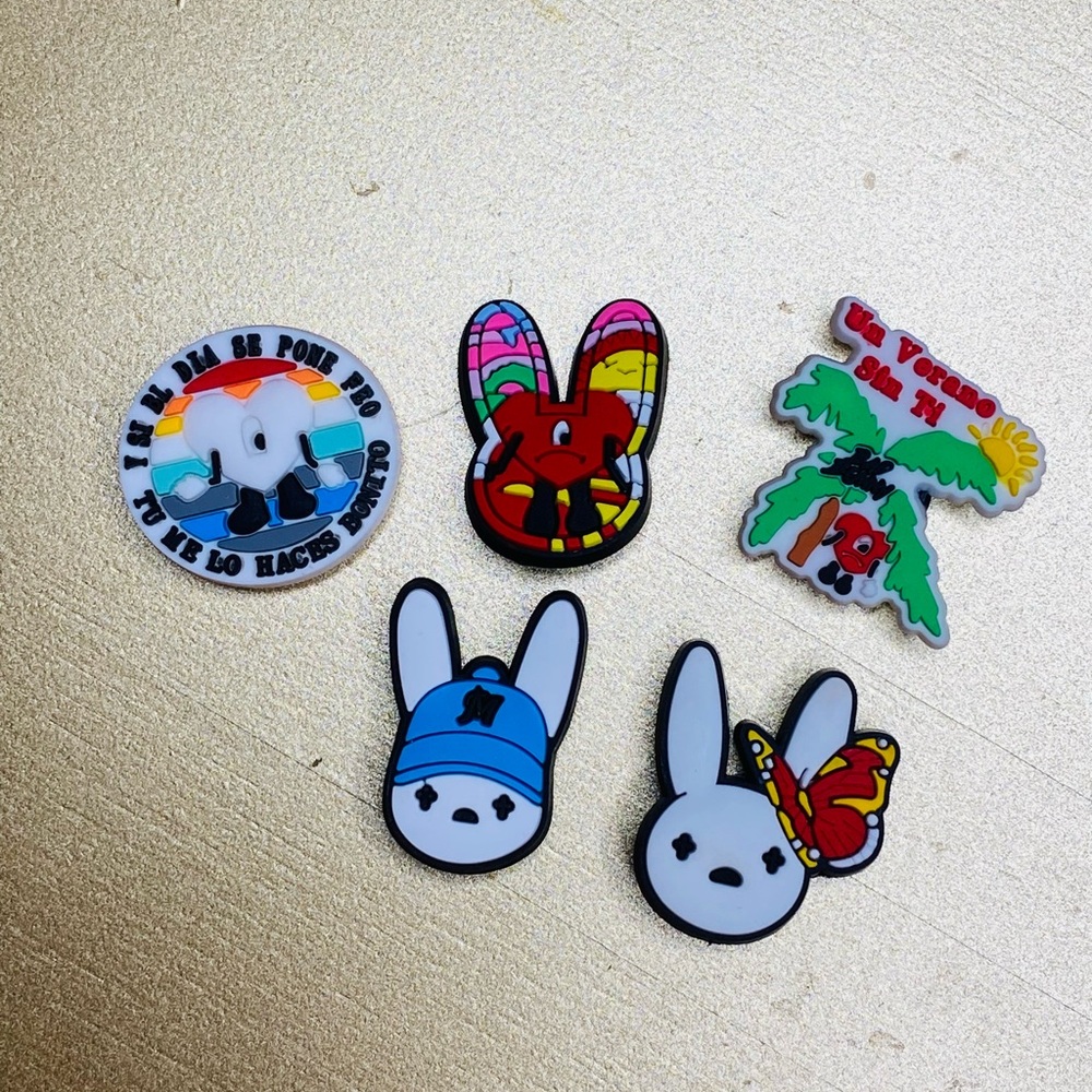 Bad bunny crocs Charms Set